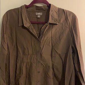 J Jill brown button down